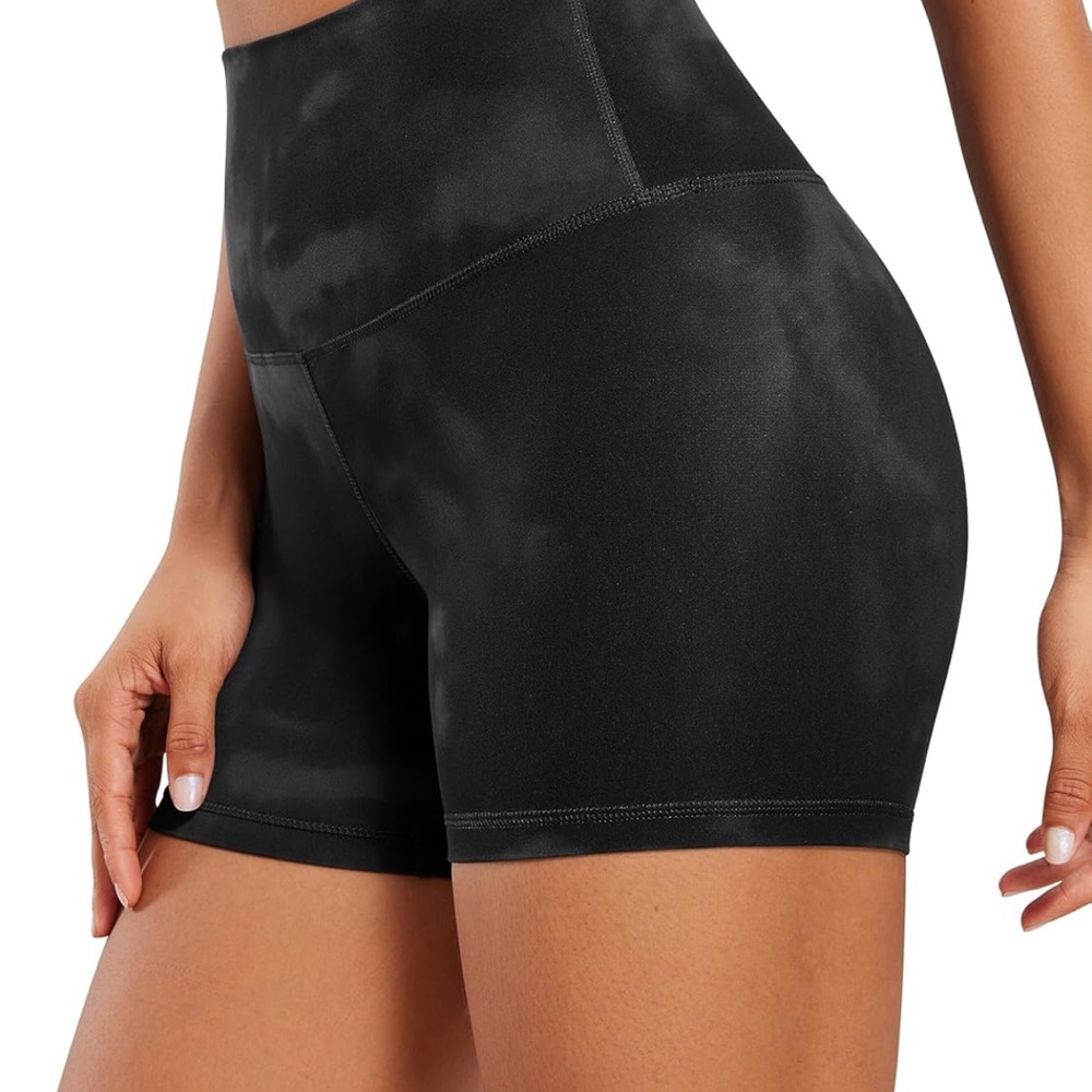 CRZ YOGA Women's Black High Waist Shorts